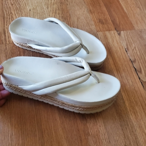Vince Shoes - Vince Faux Leather Espadrille Platform Womans Sandals, Size 7.5